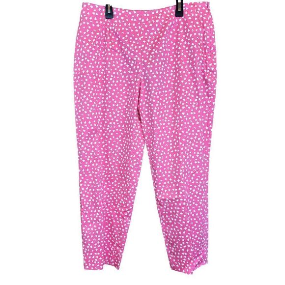Piazza Sempione Casual Cotton Blend Pant in Pink & White NWT Size 48/12 - Picture 5 of 9